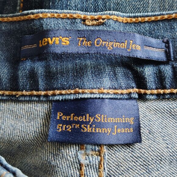 LEVI'S Perfectly Slimming 512 Skinny Jeans Sz 10 Women's High Rise Stretch Jeans - Picture 3 of 4